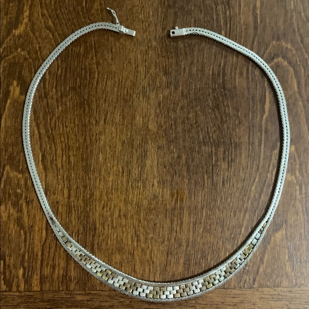 Vintage Two tone 925 italy collar necklace